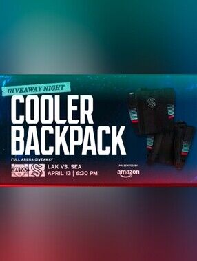 Seattle Kraken "Menace" Design Cooler Backpack Bag SGA 2026